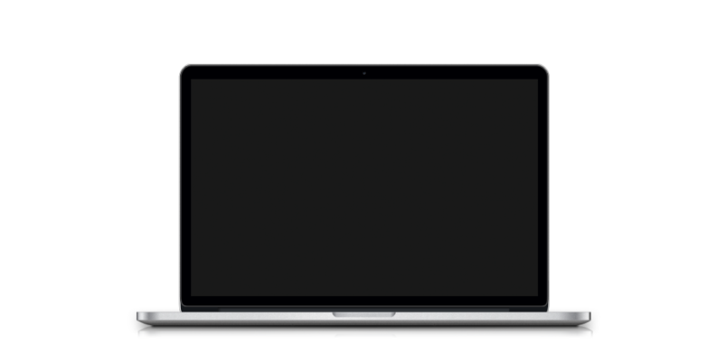 Laptop computer with a blank screen.