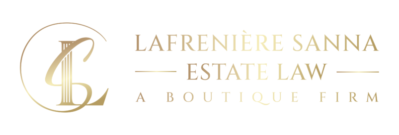 horizontal Lafreniere Sana Estate Law Logo in gold color